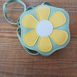 Green and yellow kids flower purse new never used